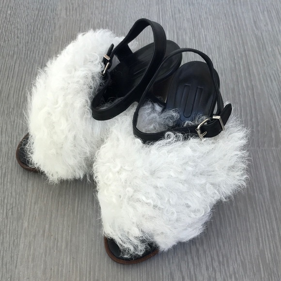 New Topshop Hilda Shearling Sandals by Unique - Picture 4 of 8